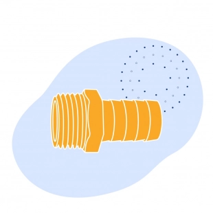 Штуцер ДУ 20 мм под резьбу с гайкой 1Д (Упаковка 10 шт)