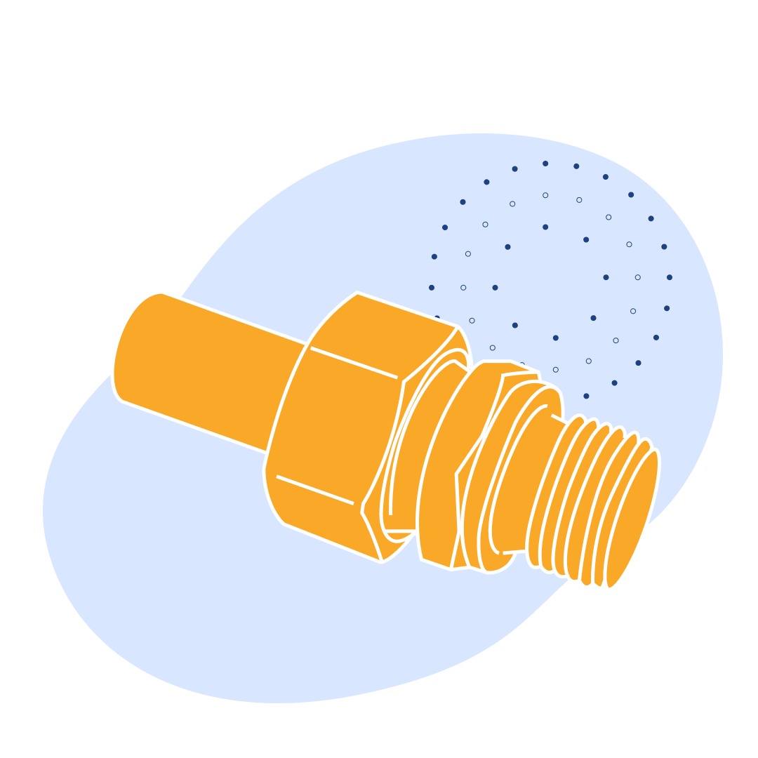 Соединение штуцерное торцовое-накидное ДУ 32 мм РУ 100 кгс/см2 из бронзы